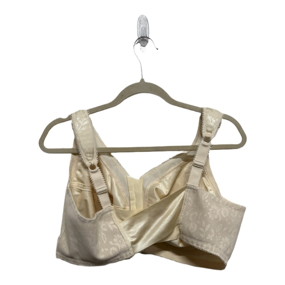 PLAYTEX 18 Hour Wirefree Bra #4695 Front Close Lt Beige Size 46DD Back Support - Picture 4 of 6